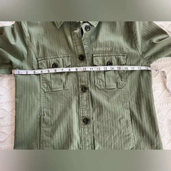 GAP Olive Green Cotton Women's Long Sleeve Jacket Size Medium - Picture 14 of 16